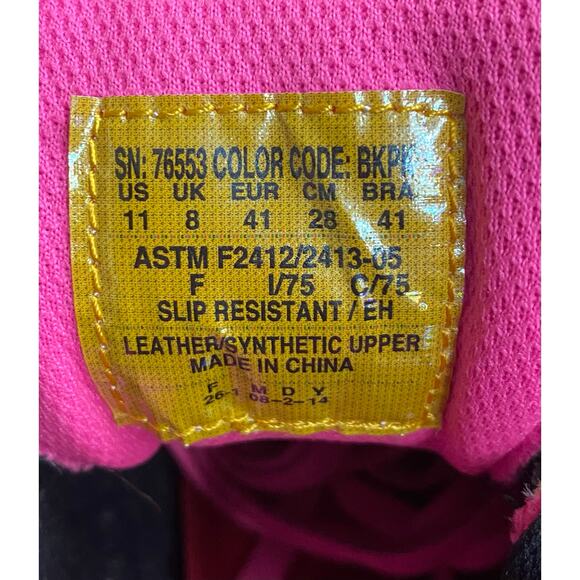 Skechers Women's Work Sneaker 11 Black Pink Alloy Toe Slip Resistant NEW - Picture 4 of 10